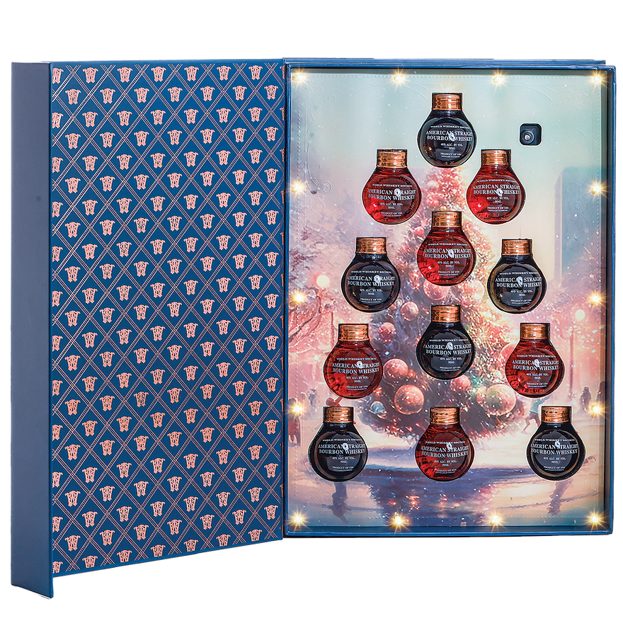 World Whiskey Society Best Holiday Wishes Bourbon Ball Ornament Gift Set
