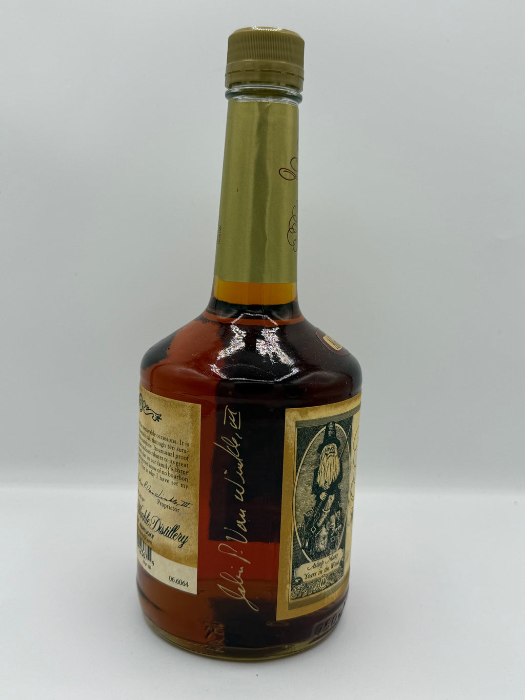 Old Rip Van Winkle 2009 107 Proof Bourbon Gold Neck Label (Stitzel-Weller) Signed