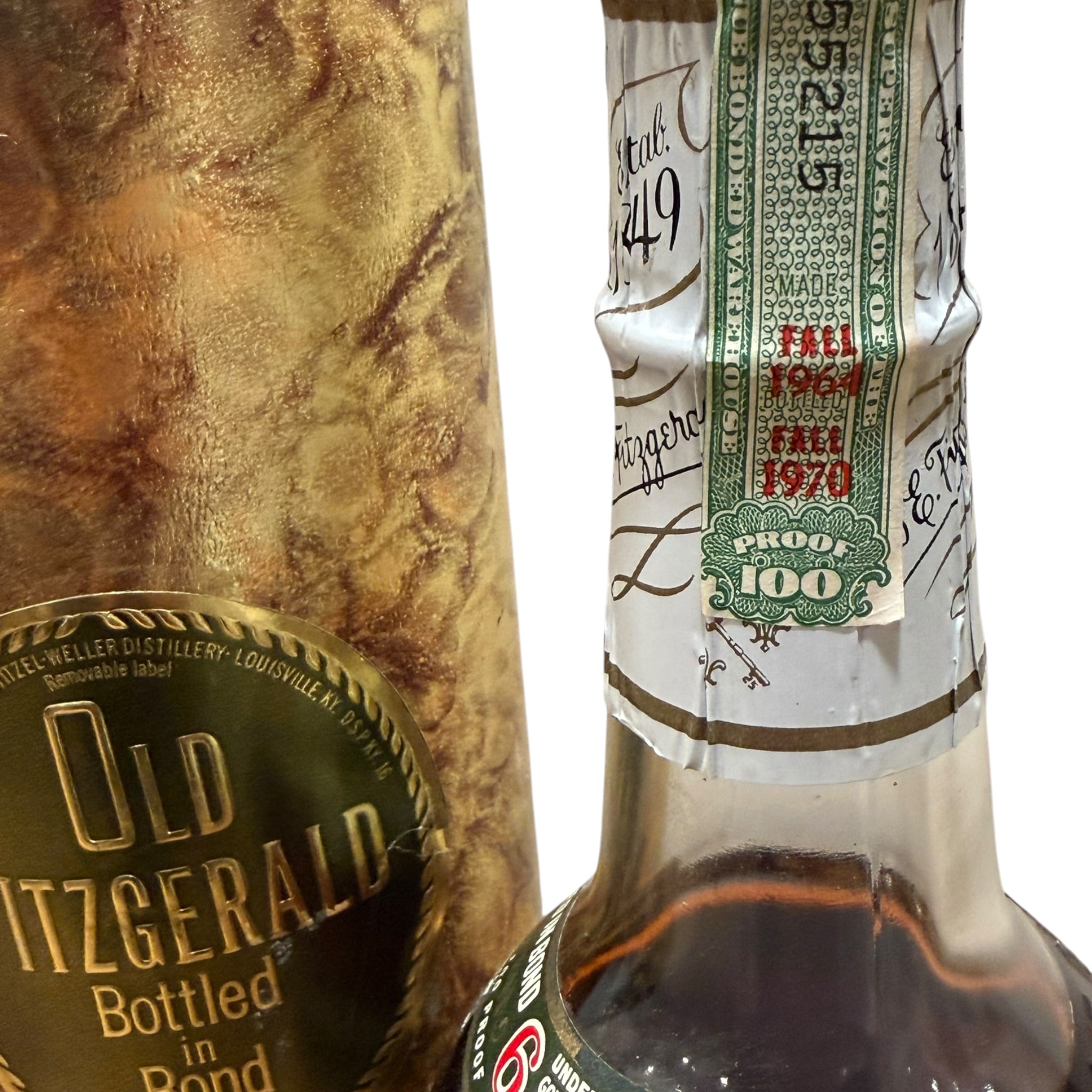 Old Fitzgerald Bottled-in-Bond Bourbon Stitzel-Weller Made in Spring 1964 Bottled in Fall 1970