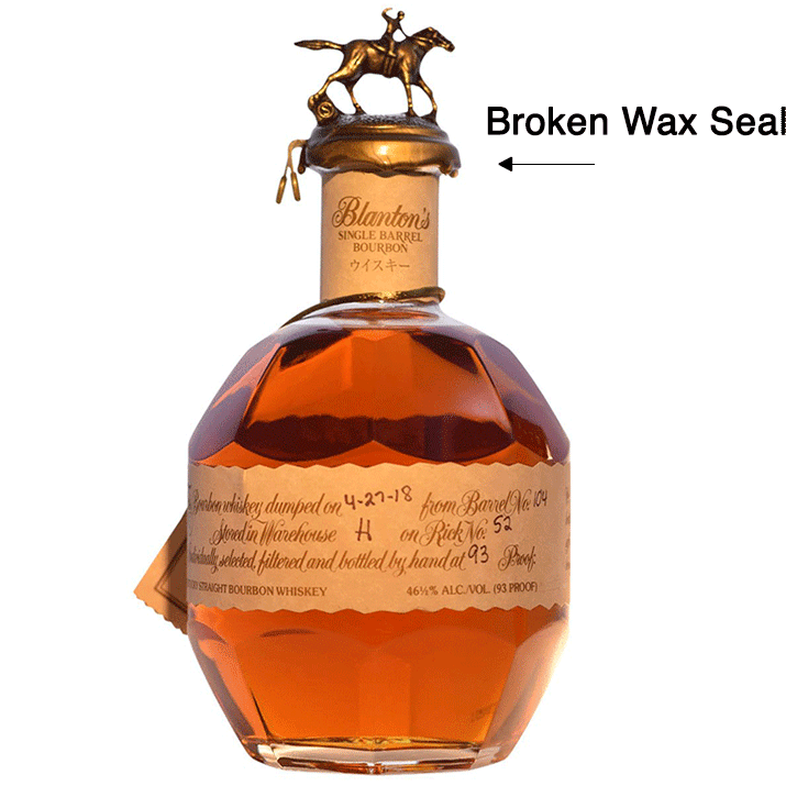 Blanton's Special Reserve Red Label - Japanese Import Bourbon Blooper Bottle - Broken Wax Seal (SEE DESCRIPTION)