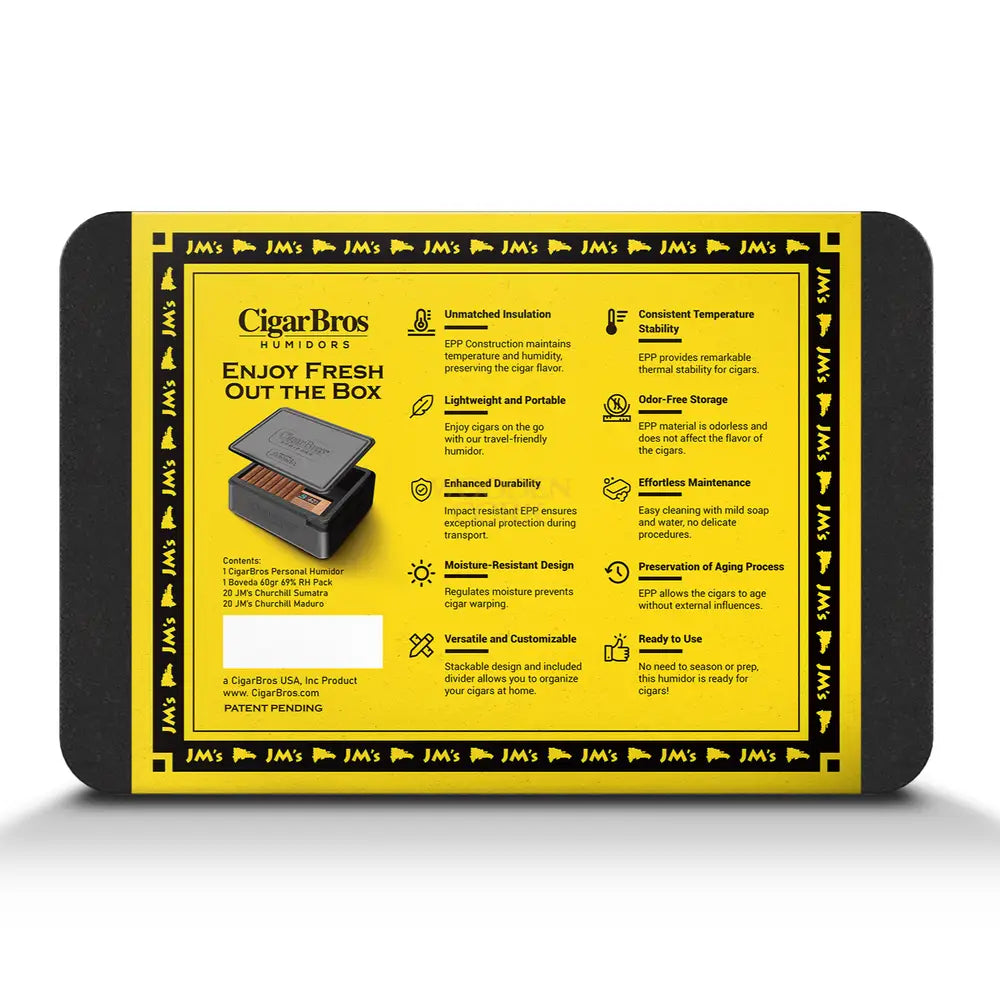 JM's Premium Cigars Set + Personal Humidor by CigarBros