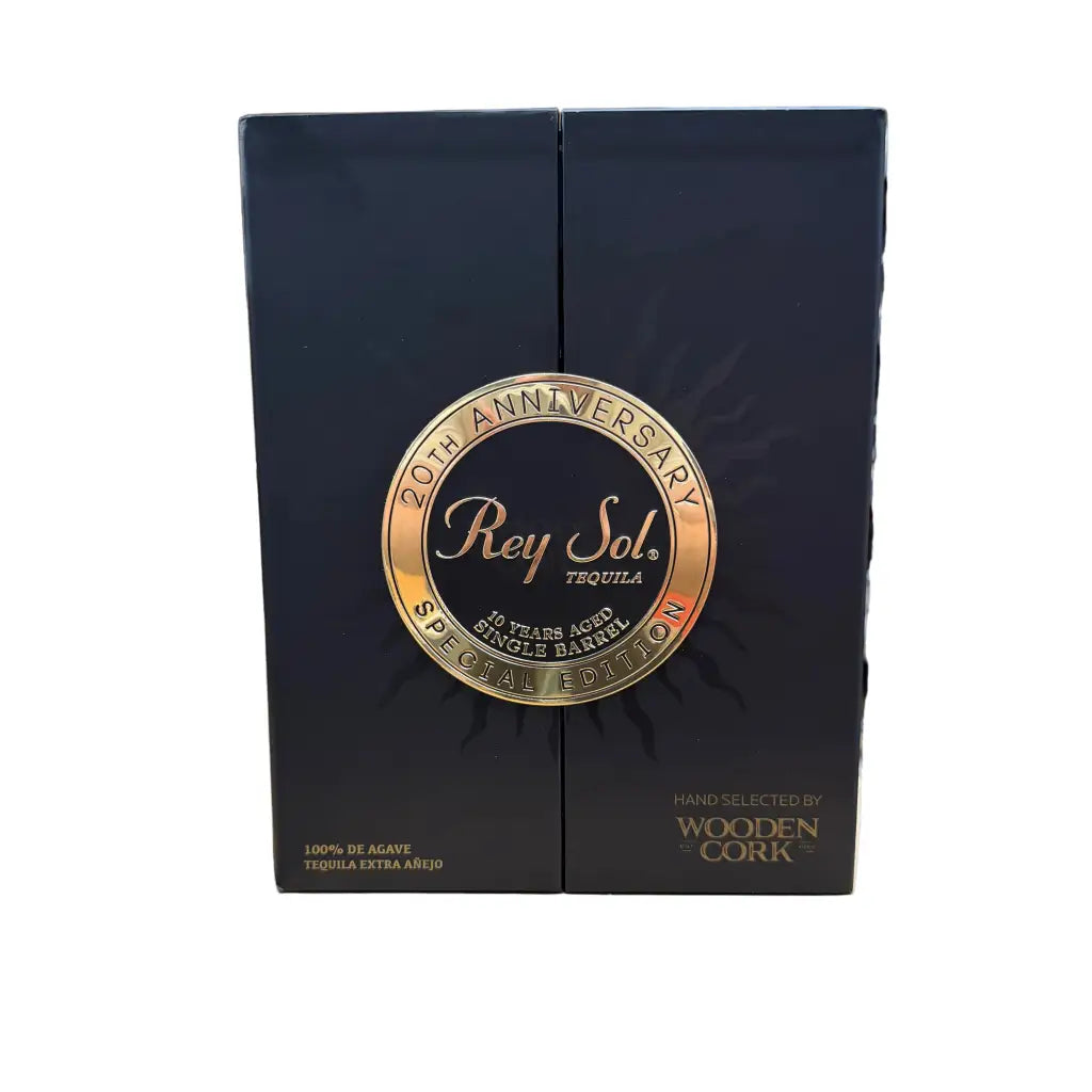 Rey Sol 20th Anniversary 10 Years Aged Single Barrel Extra Anejo Tequila Selected by Wooden Cork